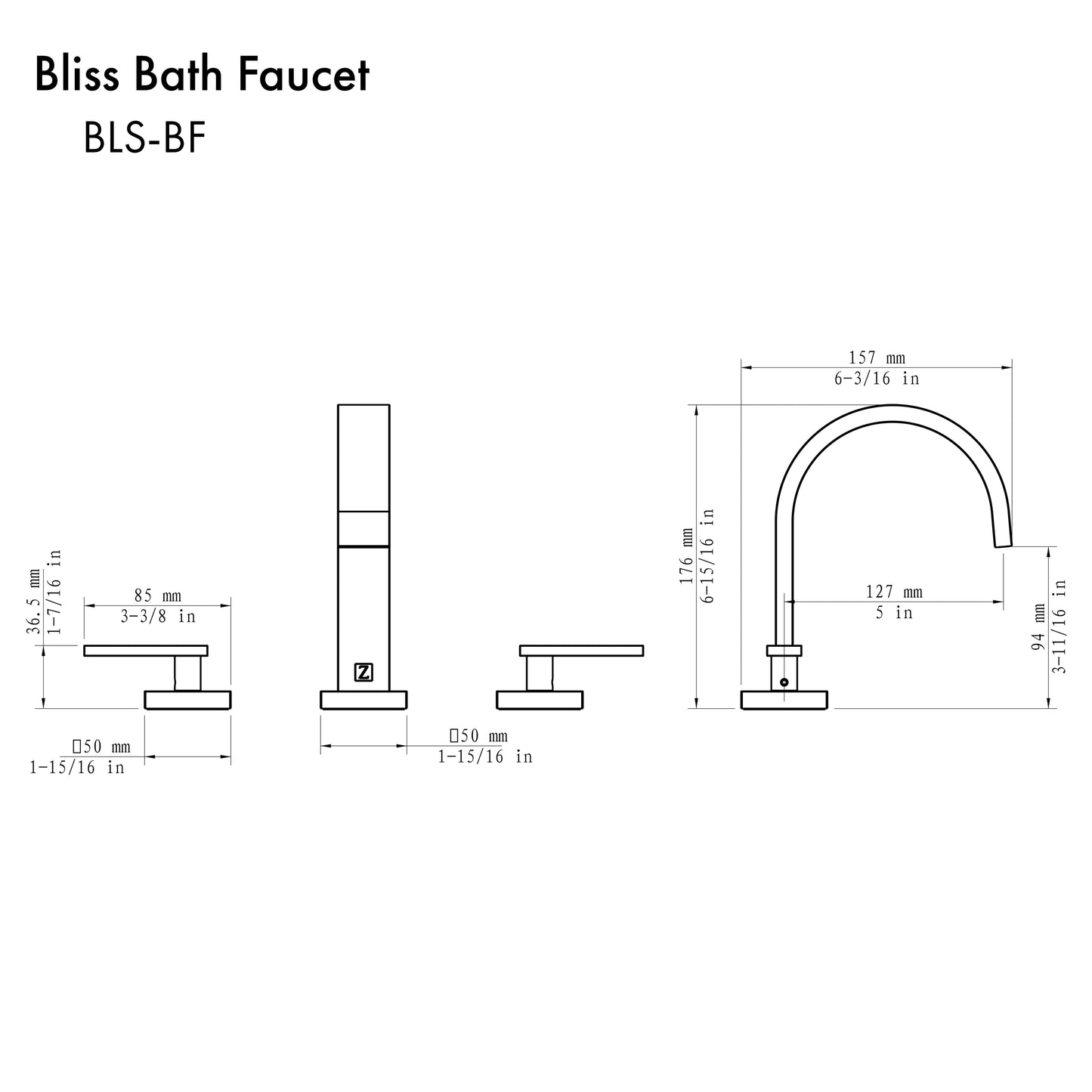 ZLINE Bliss Bath Faucet in Brushed Nickel (BLS-BF-BN)