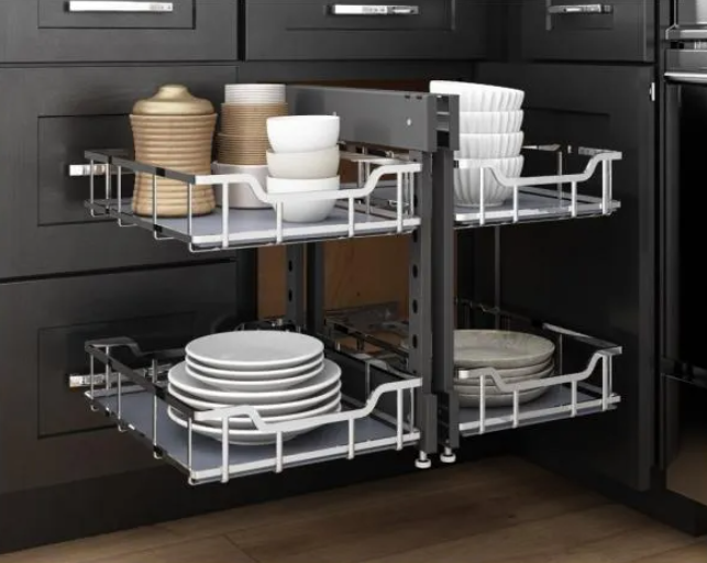 18" Polished Chrome STORAGE WITH STYLE® Blind Corner Organizer