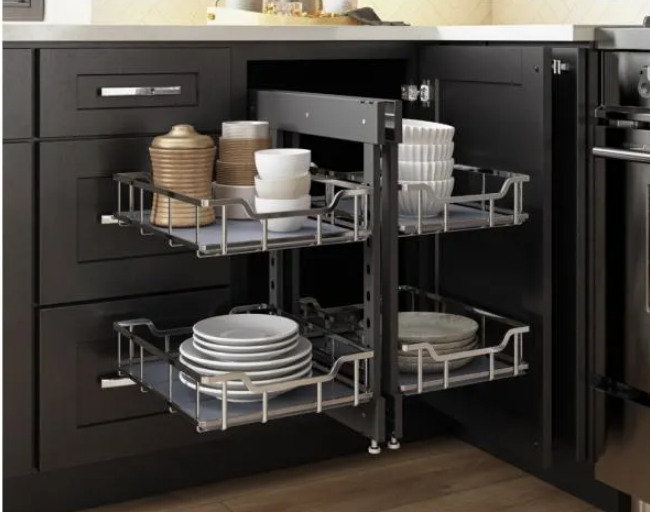 18" Polished Chrome STORAGE WITH STYLE® Full-Height Blind Corner Organizer