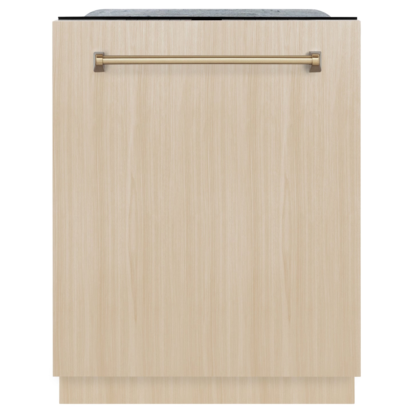ZLINE Autograph Edition 24" Monument Series 3rd Rack Top Touch Control Tall Tub Dishwasher in Custom Panel Ready with Champagne Bronze Handle, 45dBa (DWMTZ-24-CB)