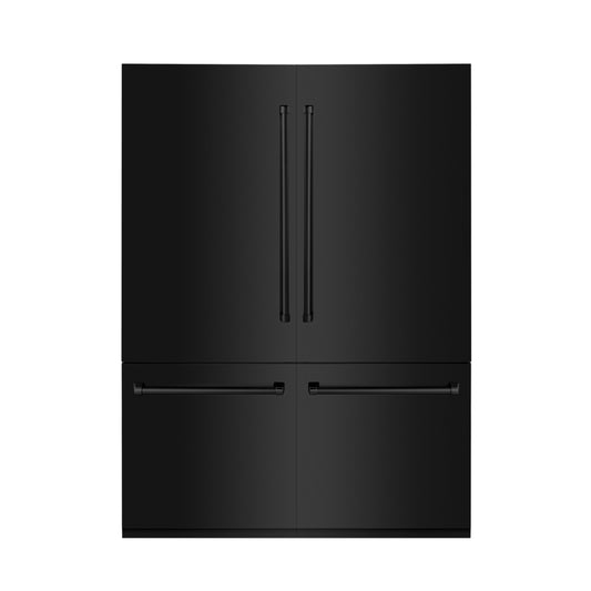 ZLINE 60 in. 32.2 cu. ft. French Door Built-In Bottom Freezer Refrigerator with Water Dispensers and Ice Makers in Black Stainless Steel (RBIV-BS-60)