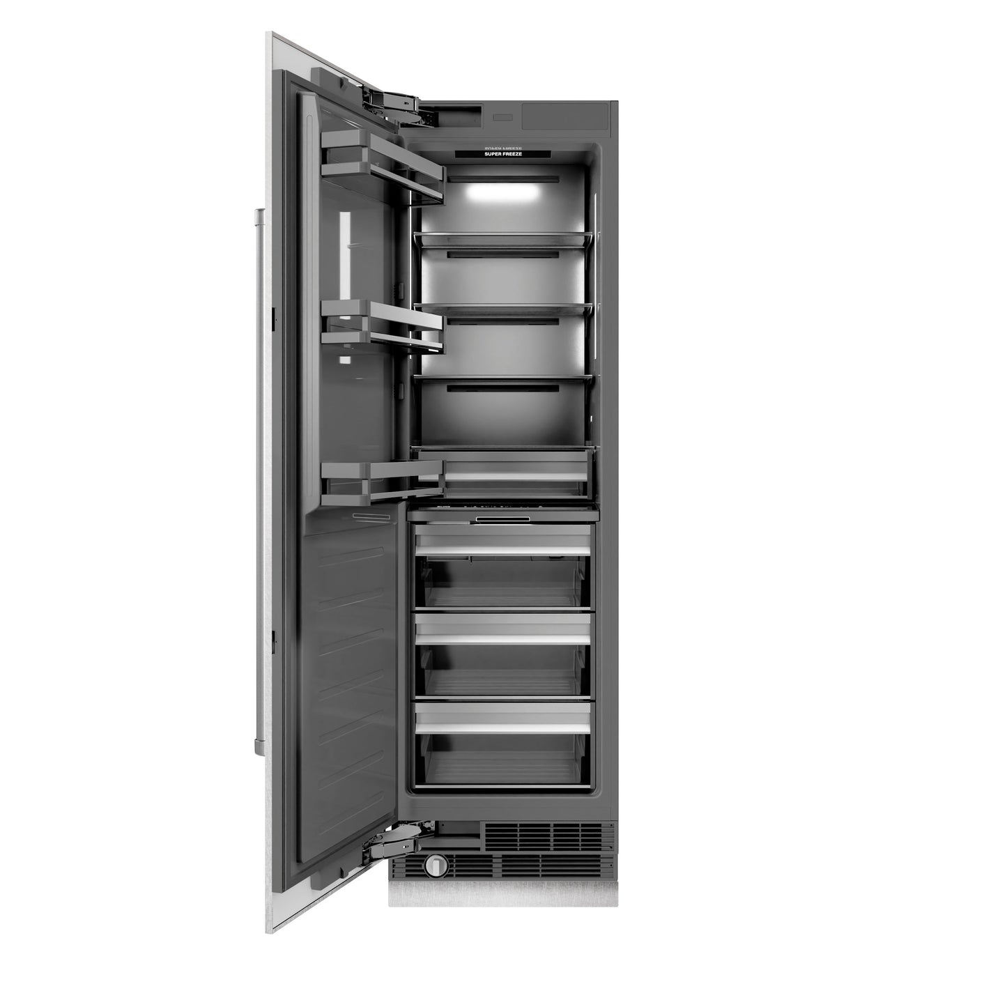 ZLINE 24 in. 12.4 cu. ft. Column Freezer in DuraSnow® Stainless Steel with Graphite Gray Interior (RCFV-SN-24)
