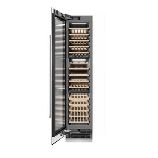 ZLINE 18 in. 9.0 cu. ft. Triple Zone 68 Bottle Left Hinge Column Wine Cooler in DuraSnow® Stainless Steel (RCWVL-SN-18)