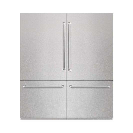 ZLINE 72 in. 39.6 cu. ft. French Door Built-In Bottom Freezer Refrigerator with Water Dispensers and Ice Makers in DuraSnow® Stainless Steel (RBIT-SN-72)