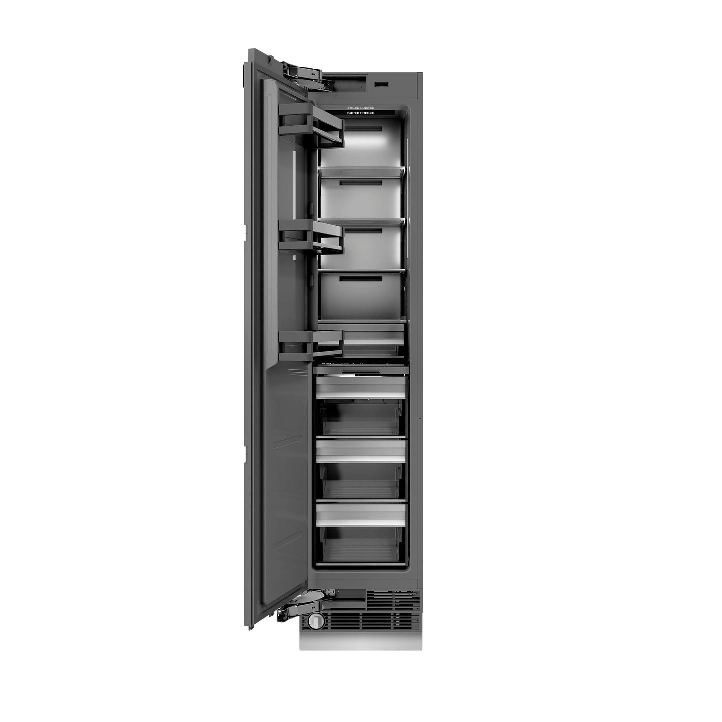 ZLINE Autograph Edition 18 in. 8.6 cu. ft. Panel Ready Left Hinge Column Freezer with Graphite Gray Interior and Champagne Bronze Accents (RBCFVLZ-18-CB)