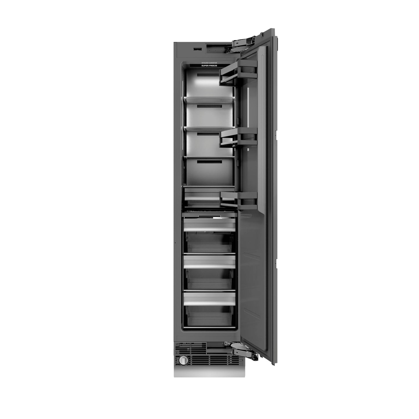 ZLINE Autograph Edition 18 in. 8.6 cu. ft. Panel Ready Left Hinge Column Freezer with Graphite Gray Interior and Matte Black Accents (RBCFVLZ-18-MB)
