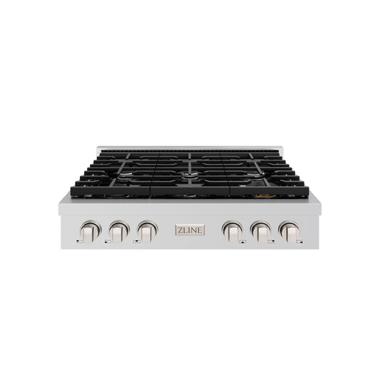 ZLINE 36 in. Paramount Gas Rangetop with 6 Burners and Porcelain Cooktop in Stainless Steel (SRT36)