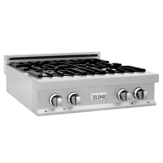 ZLINE 30 in. Legacy Gas Rangetop with 4 Burners and Porcelain Cooktop in DuraSnow® Stainless Steel (RTS-30)