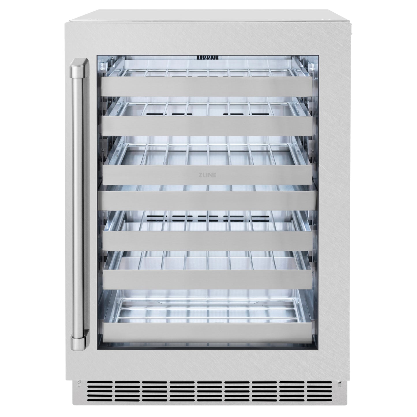 ZLINE 24 in. Touchstone Dual Zone 44 Bottle Wine Cooler With DuraSnow® Stainless Steel Glass Door (RWDO-SN-24)