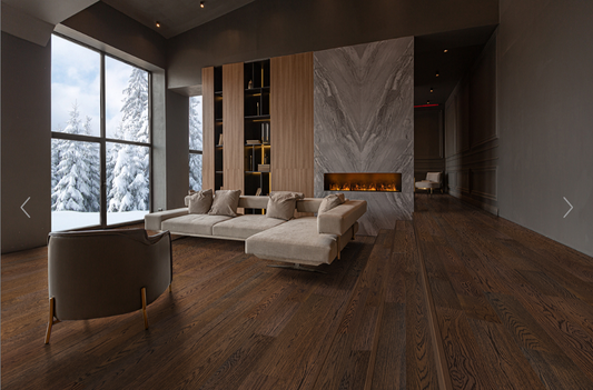 Ladson Thornburg flooring featured in an ultra modern living room