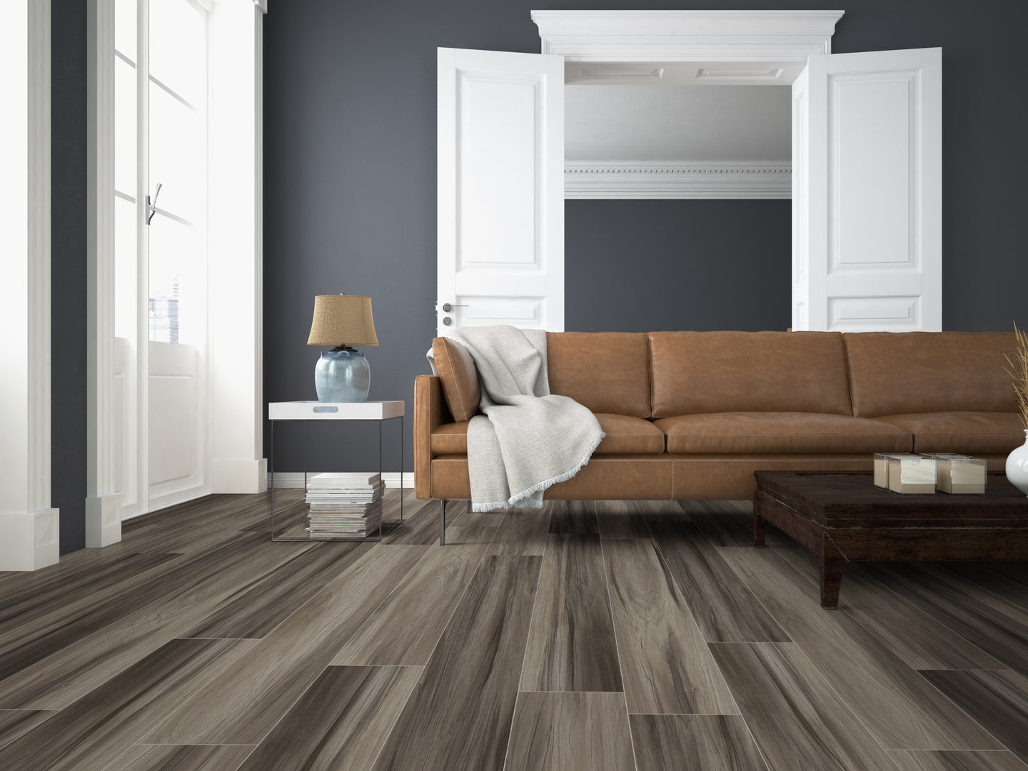 Prescott Jenta Luxury Vinyl Plan Flooring featured in a living room