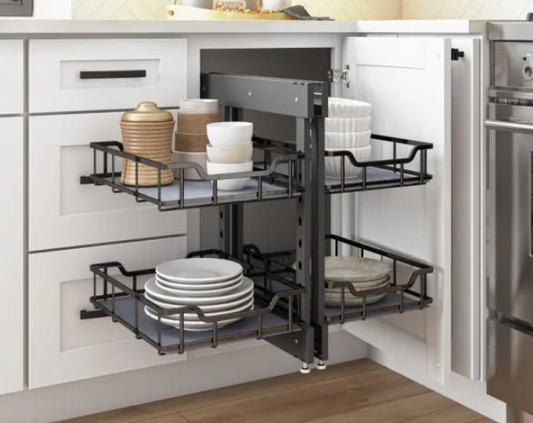 15" Black Nickel STORAGE WITH STYLE® Full-Height Blind Corner Organizer