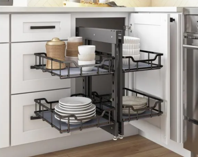 18" Black Nickel STORAGE WITH STYLE® Full-Height Blind Corner Organizer