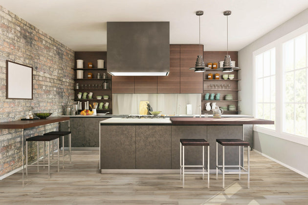 Cyrus 2.0 Akadia 20 MIL Luxury Vinyl Plank MSI Flooring - Luxury Vinyl Flooring  featured in a modern kitchen