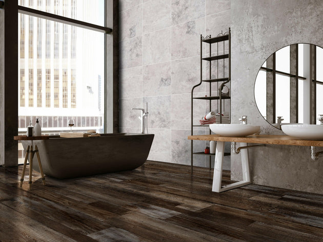 Cyrus Bembridge Luxury Vinyl Plank Flooring - Luxury Vinyl Flooring featured in a modern bathroom