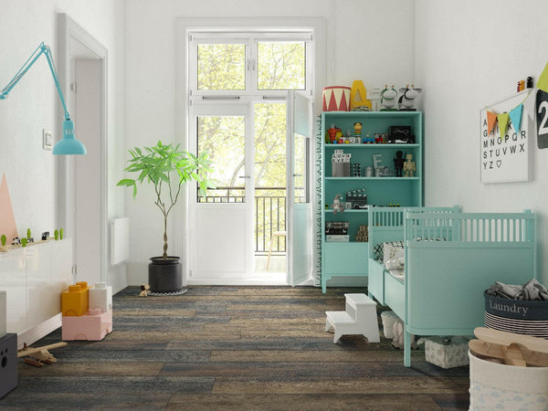 Cyrus XL Stable - Luxury Vinyl Flooring featured in a colorful baby's nursery