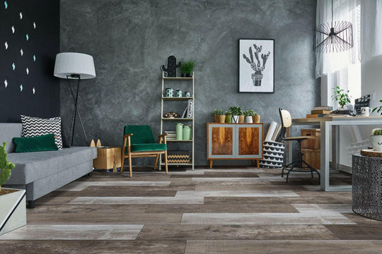 Cyrus XL Weathered Brina - Luxury Vinyl Flooring featured in a playful living room