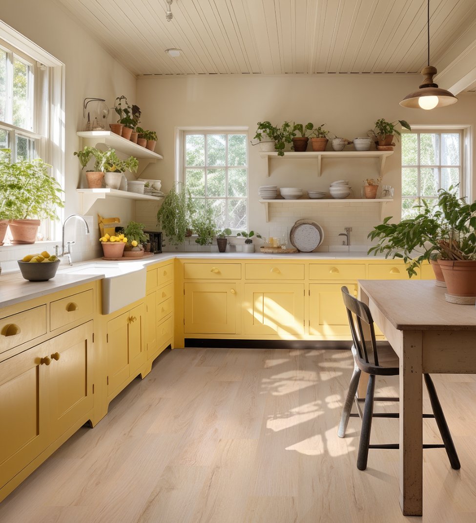 Laurel Reserve Fallonton - Luxury Vinyl Flooring featured in a sunny colored kitchen