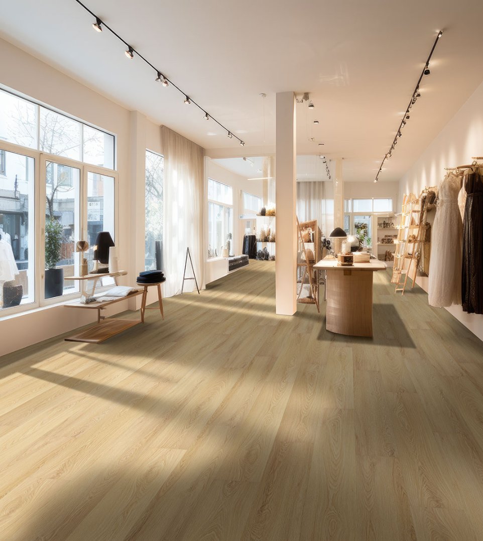 Laurel Reserve Larkin - Luxury Vinyl Flooring featured in a retail clothing shop