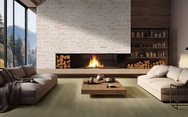 Laurel Reserve Tranquilla - Luxury Vinyl Flooring featured in a modern lodgecore living room