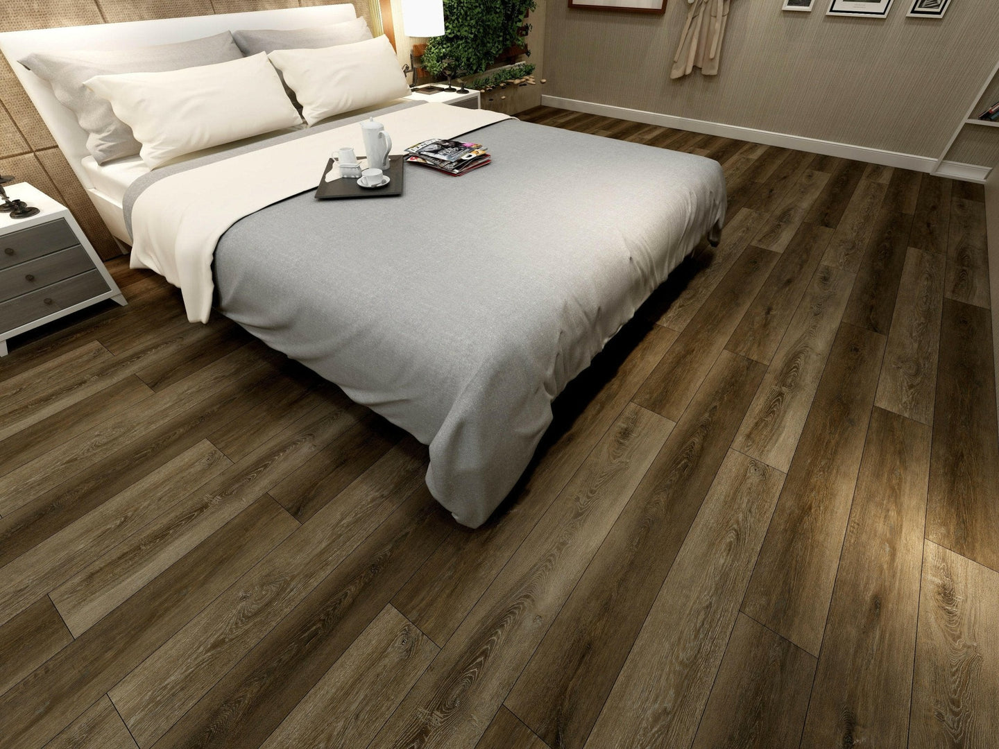 MSI Cyrus Barrel Luxury Vinyl Plank Flooring - Luxury Vinyl Flooring featured in a bedroom