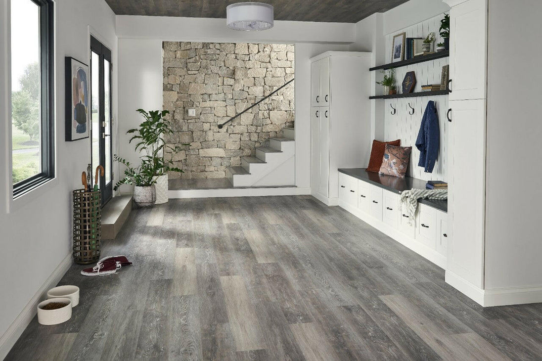 Prescott Finely Luxury Vinyl Plank Flooring - Luxury Vinyl Flooring featured in a mudroom