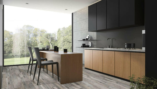 Prescott Mezcla 20 MIL Luxury Vinyl Plank Flooring - Luxury Vinyl Flooring featured in a modern kitchen